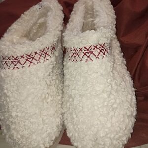 Kooba Women's Slippers in White with Red Accents